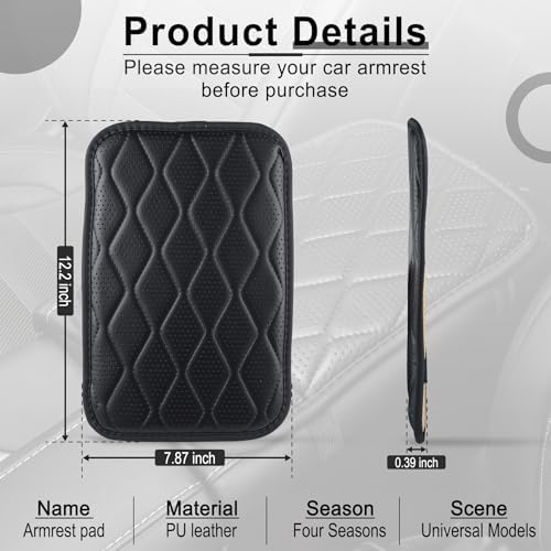 image for Amiss Auto Center Console Pad, Universal Waterproof Car Armrest Seat B