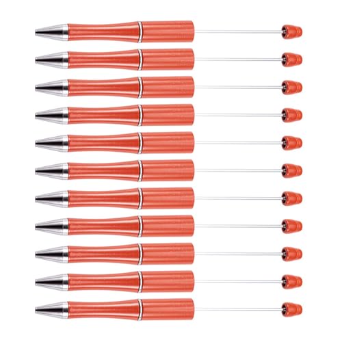 Bolígrafos de plástico con cuentas Beadthoven color naranja para decoración artesanal