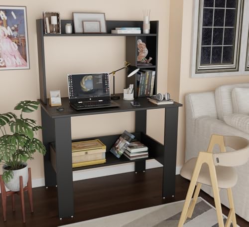 Image of Spyder Craft Portable Work from Home Study Desk Engineered Wood Office Table Engineered Wood Multipurpose Table (Free Standing, Finish Color - Black, DIY(Do-It-Yourself))