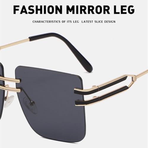 Oversized Sunglasses Women Luxury Shades Metal Frame UV400 Square Glasses Womens4