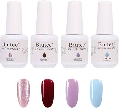 Biutee Gel Nail Polish Sock Off Nail Gel UV Gel Popular Nail Art Colors 4 Colors 15ml UV LED Required