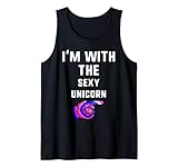 I'm With sexy unicorn Tie Dye Halloween Matching Couple Cost Tank Top