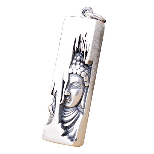 ForFox Pendentif Bouddha Sakyamuni fondateur du Bouddhisme en Argent Sterling 990 pour Hommes Femmes Cover