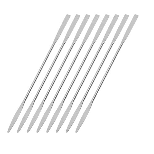 8 Piezas Espátulas de laboratorio Acero Inoxidable, 15cm Micro Cuchara de Laboratorio para Muestreo de Reactivos, Espátulas de Laboratorio, 2 en 1 Cuchara de Laboratorio para Relleno de Cápsulas