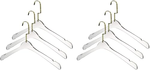 Miniatura 1 de YBM Home Perchas transparentes de acrílico de calidad hechas de acrílico transparente para un aspecto y sensación lujosos en el armario, perchas de