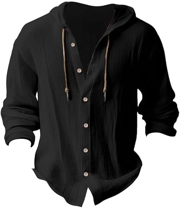 Men's Guayabera Shirts, Linen Shirt & Linen Hoodie - Long/Short Sleeve Button Down, Lightweight Hawaiian Beach Tops - Image 2