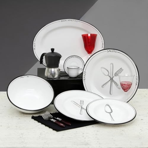 Plato cargador artesanal POSATA NERO 13 pulgadas blanco miniatura 4