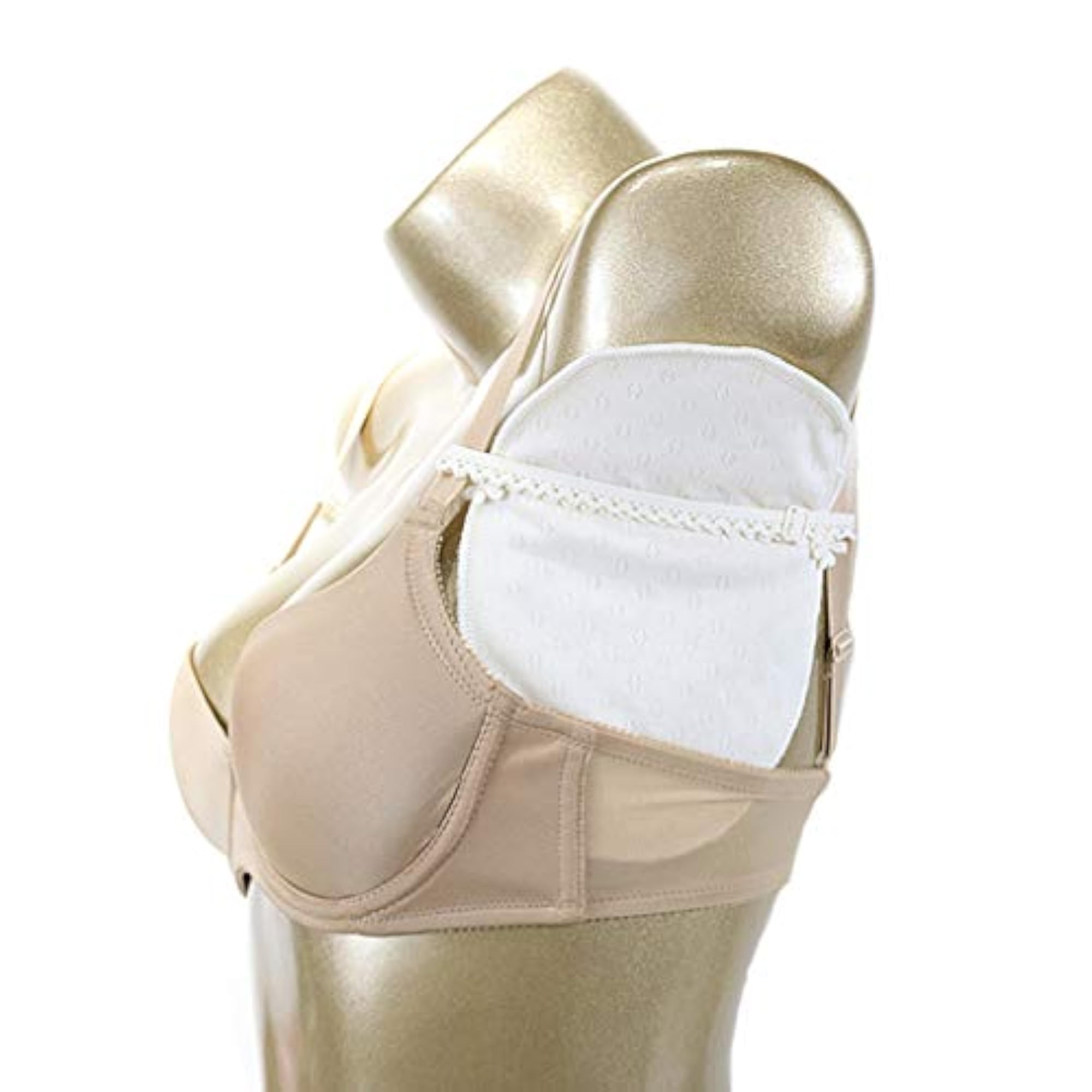 1 Pair Reusable Washable Underarm Sweat Absorbing Pads, White