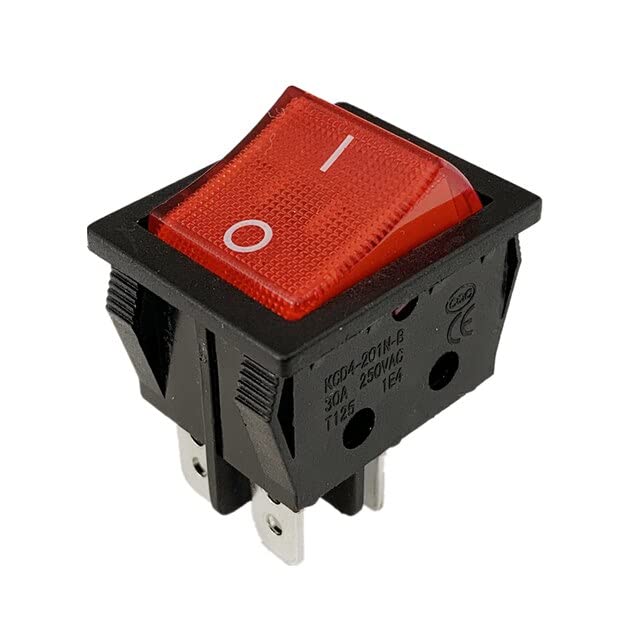Commutateur Cd2 interrupteur rocker rouge 3 positions 16a 250vac pour tableau électrique