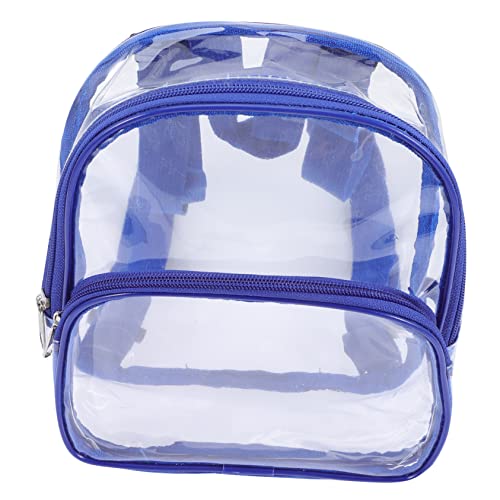Milisten Clear Backpack for Adults and Transparent PVC Shoulder Bag with Durable Mini Travel Design Lightweight Sports and Stadium Day Trip Bag Blue