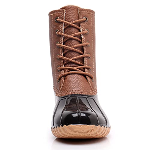 Women's Winter Duck Boots, GAWBAW Waterproof Lace Up Ankle Snow Rain Boots For Women3