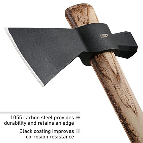 CRKT Chogan Hammer T-Hawk: Outdoor Camping Axe with Hammer Poll, Forged Carbon Steel Head, Tennessee Hickory Wooden Handle 2724 - Thumbnail 4