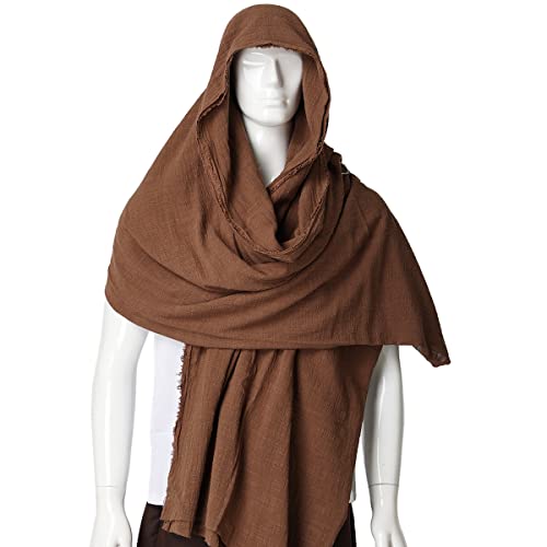 Graceart Post Apocalyptic Shawl Hood Scarf Shaman Cowl Medieval Costume Sash Brown #TOP1