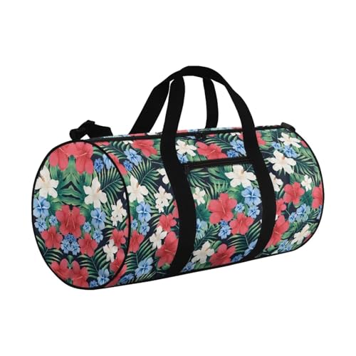 Hibiscus Flower Duffle Bag for Travel Tropical Travel Duffel Bags for Women Portable Carry On Personal Item Bag for Flying Weekender Bags with Adjustable Strap2