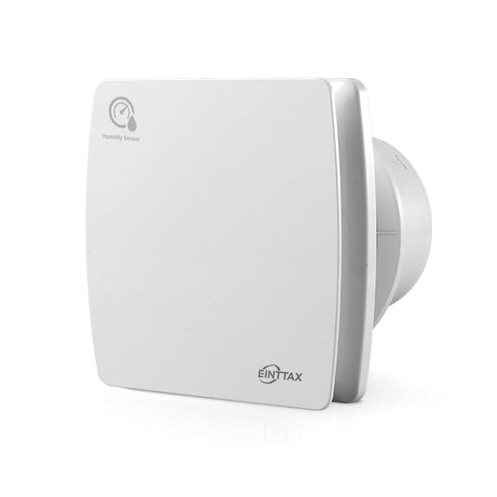 EINTTAX Ventola aspirante silenziosa per bagno, 100 mm, con sensore di umidità e timer, bianco, quadrato, 95 m³/h, da parete/finestra, per cucina, doccia, WC, 12 W, 34 dB