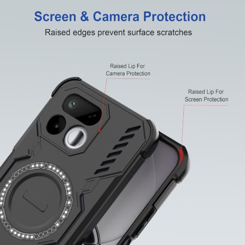 Image of Zapcase Back Case Cover for Realme 16T 5G | Magnetic Case with Built-in Metal Ring | Supports MagSafe Charger, Wallet & Car Mount | Shockproof Hybrid PC + TPU | Black