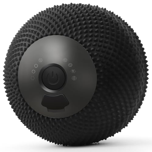 HODEMI Vibrating Massage Ball with Heat & Smart Memory Deep Tissue Massage Ball for Sports Recovery Muscle Relaxation & Myofascial Release 7 Modes for Home & Gym Use (Black)