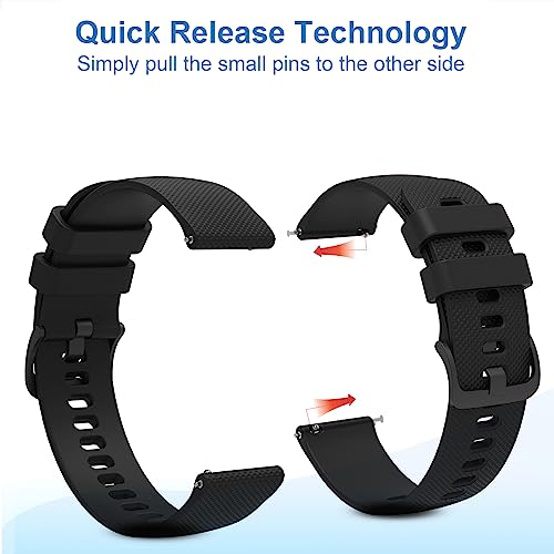 GOHHME Silicone Watch Band for Men Women 18mm 20mm 22mm Watch Strap for Samsung Galaxy Watch for Garmin Watch for Huawei Watch for LG Watch and More, Black, Gray, Navy Blue, Military Green, Light Pink, Red - Image 5