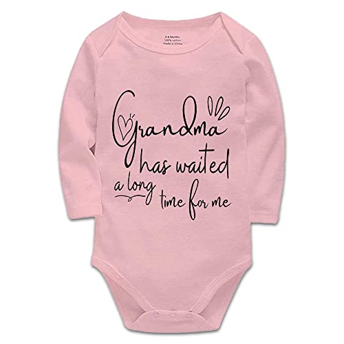 Grandma Has Waited A Long Time for Me Baby Bodysuit Long Sleeve Playsuit