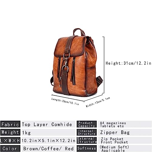 Sac à dos cadeau pour elle en cuir véritable marron format compact - 3