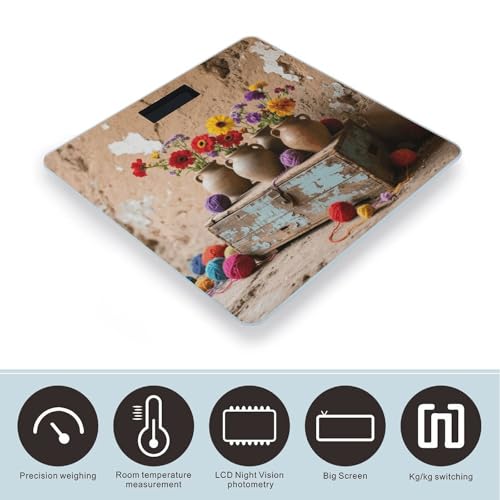 Báscula para baño digital con pantalla LED y vidrio templado miniatura 3