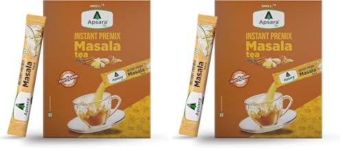 Image of APSARA Instant Tea Premix Masala Chai 36 Sachets | Ready To Drink, Masala Tea Powder | Masala Chai Enriched With 100% Natural Ingredients - Ginger, Cardamom, Black Pepper, Clove, Cinnamon and Nutmeg