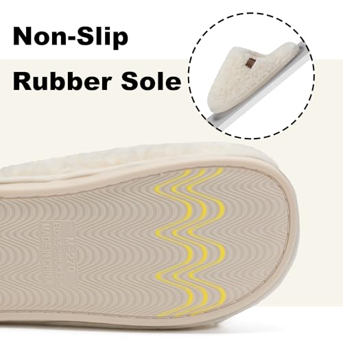 Image of Micolin Slippers For Women Men Fuzzy Winter Warm With Memory Foam House Comfort Fluffy Lining Anti-Skid Cute Indoor Outdoor Shoes