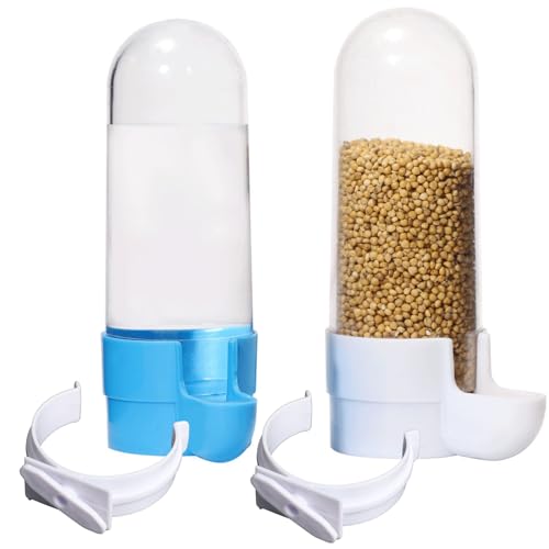 ozgram バードフィーダー 自動給餌器 自動給水器 90㎖ 【本体＋バックル】 2個セット 餌入れ 水入れ 鳥 小動物 餌やり 水やり 水飲み器 プラスチックのサムネイル