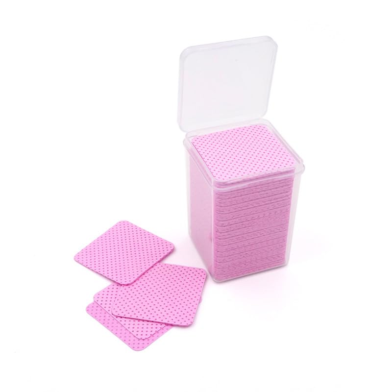 Nyamah Sales 200pcs Glue Wiping Cloth Eyelash Extension Glue Remover Lint Free Wipes for Beauty Care or Nail Art Dry Pads Non Woven Fabric Wiper for Nail Polish Home Salon