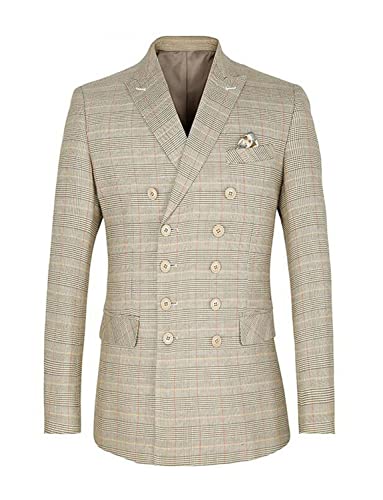 Veste Homme Pied-de-Poule Manteau Chic pour Style Affaires Décontracté au Quotidien