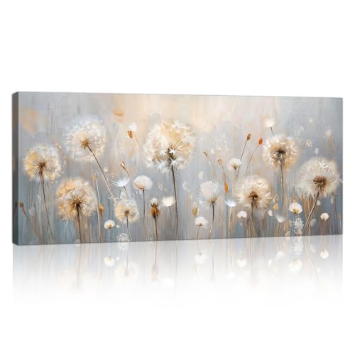 Beige Fantasie Pusteblumen Mit Rahmen Großes Leinwandbilder Bilder,...