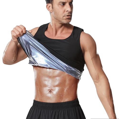 Towintec Sauna Weste Herren Schweiß Tank Top Männer Body Shaper Shirt Korsett Taille kurzärmelig Abnehmen Heat Trapping Trägershirt Heiße Anzüge bauchweg Ärmellos Kompressionsshirt für gym Training Towintec Sauna Weste Herren Schweiß Tank Top Männer Body Shaper Shirt Korsett Taille kurzärmelig Abnehmen Heat Trapping Trägershirt Heiße Anzüge bauchweg Ärmellos Kompressionsshirt für gym Training