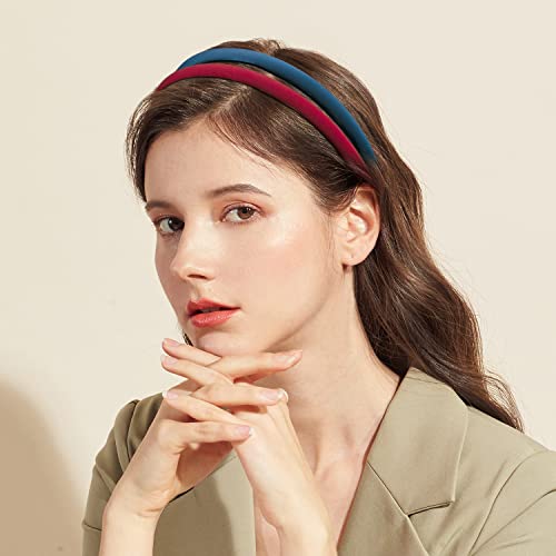 Lyroo 10Mm Thin Headbands For Women Girls Plain Soft Satin Head Bands Red White Black Headband Women Non Slip Hair Accessories Women Girls #TOP1