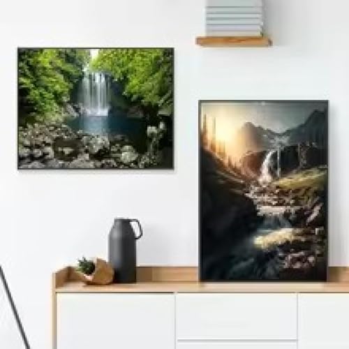 Cadre paysage de montagne et lac XINBAO avec impression sur toile haute définition