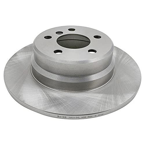 Image of TRQ Rear Brake Pad and Rotor Set Semi Metallic Solid Rotors Wear Sensor