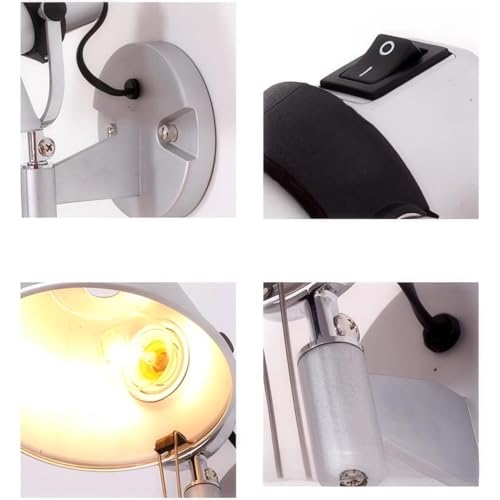 Lámpara de pared interior E27 ajustable estilo industrial para el dormitorio 7