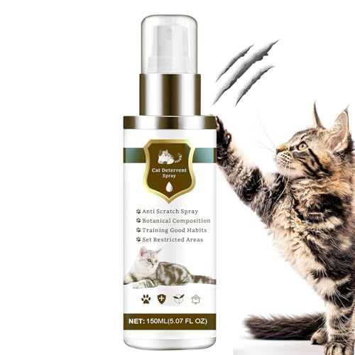 Spray Antiarraños para Gatos | 150 Ml Seguro Y Natural | Control Interior Felino - para Interior Y Exterior En Sofa Alfombra Jardin Terraza Balcon Patio Y Plantas