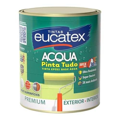 Tinta Epóxi Branco Base Água Para Piso Paredes Azulejo Madeira Metal 900ml