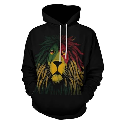Sweat imprimé animal lion noir coupe ample et confortable style chic décontracté
