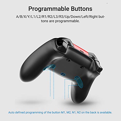Romacci BT Gamepad PG-SW001 BT3.0 650mAh Botões programáveis ​​trocáveis ​​Giroscópio de seis eixos
