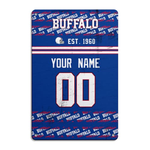 Image of Buffalo Metal Sign for Outside Custom Name and Number Gifts