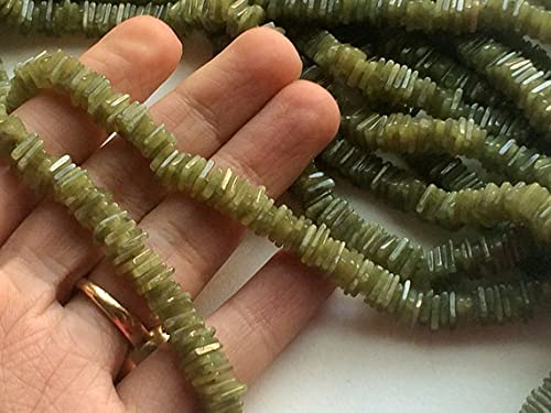 Perles Heishi Vessonite naturelle contre les bijoux ternes, vraies perles de grenat vert 6mm