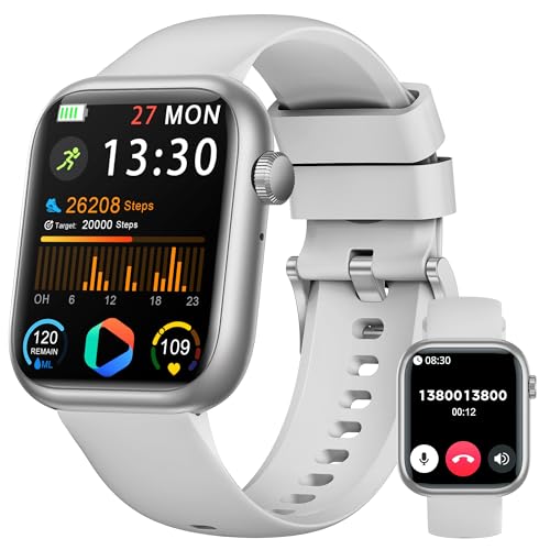 Smartwatch Damen Herren, 1.83' HD Touch Fitness Tracker mit Telefonfunktion/Blutdruckmessung/Pulsuhren/Schlaftracker,Schrittzähler, 120+ Sportmodi, IP68 Wasserdicht Fitnessuhr&Sportuhr für Android iOS