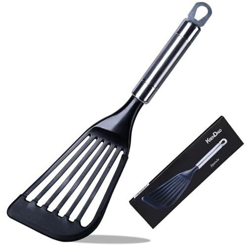 Comparison: Best Spatula For Turning Eggs 11 KSENDALO Fish Spatula Egg Flexible Slotted Turner Flipper, Silicone Coated Edged Kitchen Utensil for Nonstock Cookware, Lightweight & Sturdy Cooking Tool for Fish, Eggs, Pancakes, Omelettes