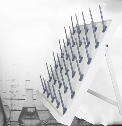 McbeAn Experimental Instrument Drying Rack, Laboratory Drying Rack, with Detachable Pegs, Support Stand, for Glassware and Bottles, Used in School Lab Utensils