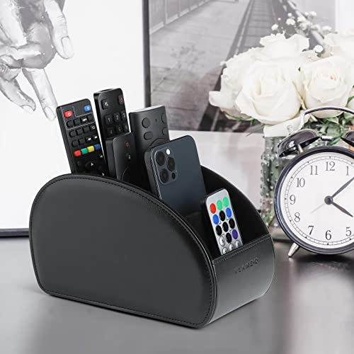 Vlando Fernbedienungshalter mit 5 Taschen, Große Halterung für TV, DVD,4K Stick und Bluray Fernbedienungen, Fernbedienung Aufbewahrung für Stifte, Handy