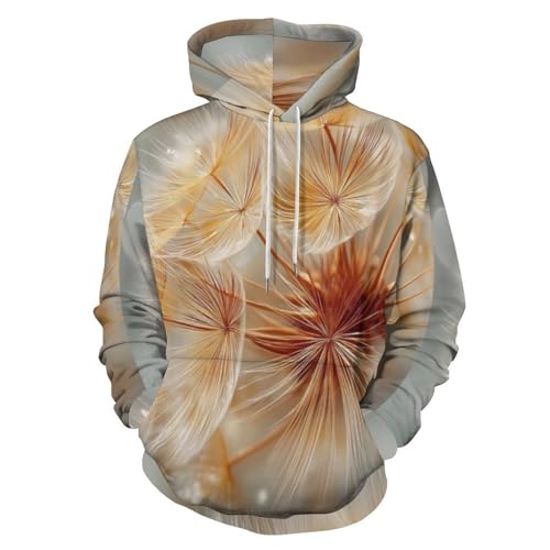 Sweat à capuche hommes imprimé 3D pissenlit pull manches longues