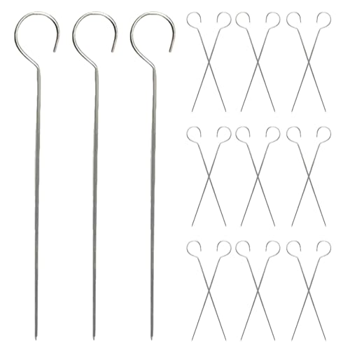 DOITOOL 50 brochetas de metal para brochetas - Agujas de acero para barbacoa y horno - de metal para parrilla, fiestas, fiestas, filetes y cocina