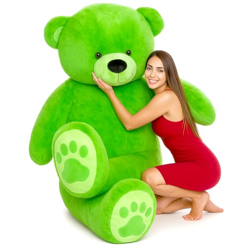 Image of JAI SHREE Soft Plush Teddy Bear for Kids & Girls | Cute Hugable Stuffed Toy with Bow for Birthday, Anniversary & Valentine's Dayt (Green, 5 Feet)