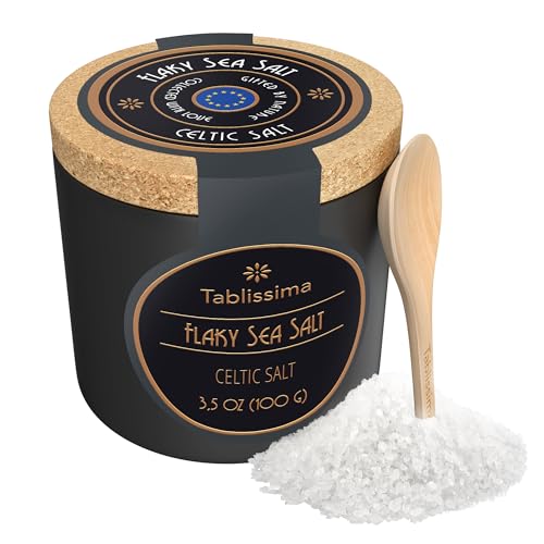 Flaky Sea Salt - Celtic Sea - 100g Eco-Friendly Container with Cork Lid - Natural & Gourmet...
